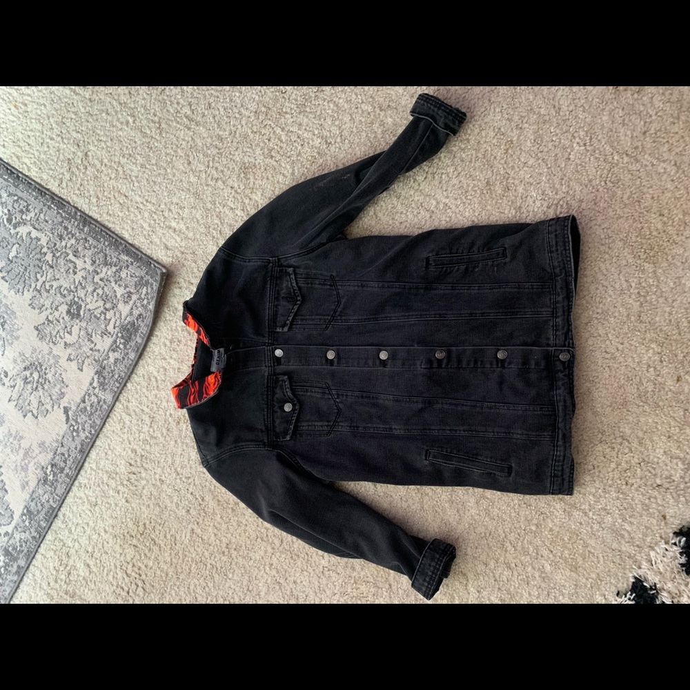 Long Black Jean Jacket